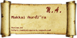 Makkai Auróra névjegykártya